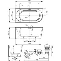 Wellsee Excellence Pro 140x70 28760503R (пристенная ванна (левая) белый глянец, экран, ножки, сифон-автомат матовый черный) Image #10