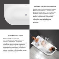 Wellsee Excellence Pro 140x70 28760503R (пристенная ванна (левая) белый глянец, экран, ножки, сифон-автомат матовый черный) Image #5