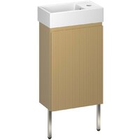 Wellsee Тумба под умывальник 3 в 1 WC Area 221803003 (тумба/матовый бежевый, раковина/глянцевый белый, ножки/нержавеющая сталь)