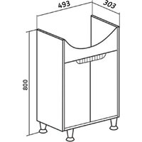 Runo Тумба под умывальник Эко 50 (напольная, белый/серый бетон) Image #4