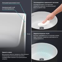 Wellsee Chalice Perfection 230613000 (отдельностоящий, без отверстия под смеситель, матовый черный/глянцевый белый) Image #4