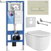 Roxen Vine Tornado в комплекте с инсталляцией StounFix Dual Fresh 6 в 1 979004 (кнопка: бежевый)