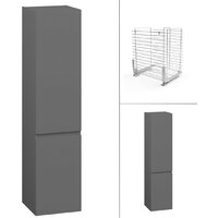 Lauter Шкаф-пенал для ванной Mia 40 с корзиной для белья (навесной, графит) Image #3