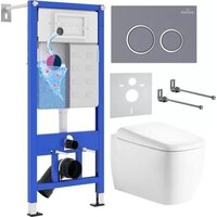 Roxen Martin в комплекте с инсталляцией StounFix Dual Fresh 6 в 1 968512 (кнопка: серый бетон)