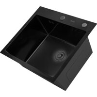 Astir PVD Black 50x44B (с сифоном, дозатором и коландером) Image #7