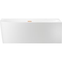 Wellsee Belle Spa 2.0 160x75 235803004 (пристенная ванна (правая) белый глянец, экран, каркас, сифон-автомат золото)