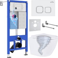 Roxen Antares Tornado Long в комплекте с инсталляцией StounFix Dual Fresh 6 в 1 868432 (кнопка: белый глянцевая)