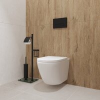 Унитаз подвесной Lauter Vortex 2110830 + GROHE Solido 38811KF0 с кнопкой (прямоугольная, черный) - Превью изображения №8 — Интернет-Магазин TECNO.BY
