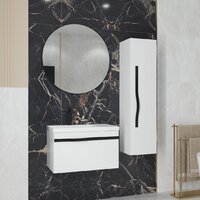 Lauter Шкаф-полупенал Навесной Eva (белый глянец, ручка черный матовая сталь) Image #4