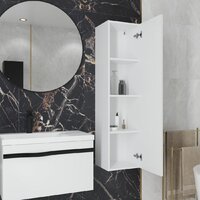 Lauter Шкаф-полупенал Навесной Eva (белый глянец, ручка черный матовая сталь) Image #5