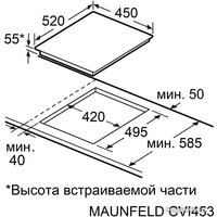 Варочная панель MAUNFELD CVI453STBK - Превью изображения №8 — Интернет-Магазин TECNO.BY