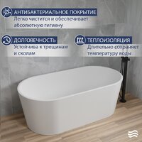 Ванна Lauter 21001A (отдельностоящая) - Превью изображения №4 — Интернет-Магазин TECNO.BY
