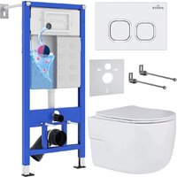 Roxen Porto в комплекте с инсталляцией StounFix Dual Fresh 6 в 1 538465 (кнопка: белый глянец)