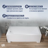 Ванна Lauter Estelle 160 21206060 (с ножками, серым подголов.,белым лиц. и торц.экраном) - Превью изображения №4 — Интернет-Магазин TECNO.BY