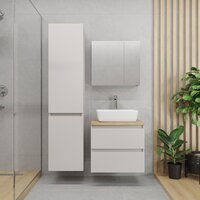 Lauter Шкаф-пенал для ванной Mia 40 с корзиной для белья (навесной, кашемир) Image #3