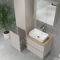 Lauter Шкаф-пенал для ванной Mia 40 с корзиной для белья (навесной, кашемир) Image #6