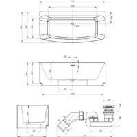 Wellsee Ground Breaking 170x80 28770104R (пристенная ванна белый глянец, экран, ножки, сифон-автомат золото) Image #10