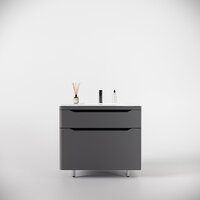  Symbolite Тумба с умывальником Марелла 90 Люкс Plus 2 ящика + Марелла Люкс 90х40 (серый) - Превью изображения №3 — Интернет-Магазин TECNO.BY