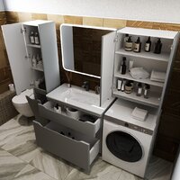  Symbolite Тумба с умывальником Марелла 90 Люкс Plus 2 ящика + Марелла Люкс 90х40 (серый) - Превью изображения №6 — Интернет-Магазин TECNO.BY