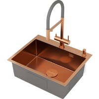 Кухонная мойка Roxen Simple 560220-60BR-V бронза/текстурная PVD покрытие (с коландером и дозатором) - Превью изображения №11 — Интернет-Магазин TECNO.BY