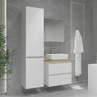 Lauter Шкаф-пенал для ванной Mia 40 с корзиной для белья (навесной, белый глянец) Image #5