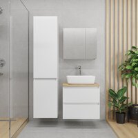 Lauter Шкаф-пенал для ванной Mia 40 с корзиной для белья (навесной, белый глянец) Image #3