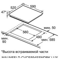 Варочная панель MAUNFELD CVCE594SSMDBK Lux - Превью изображения №7 — Интернет-Магазин TECNO.BY