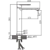 Умывальник Lauter 21502 + Moon 21СК8691BS + сифон 21635B + дон.клапан 21190B (черный матовый) - Превью изображения №6 — Интернет-Магазин TECNO.BY