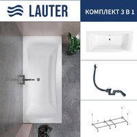 Lauter Belgravia 200x90 21110200 (с каркасом и сифоном 21Y31002 белый)
