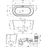 Wellsee Excellence Pro 180x80 28760404R (пристенная ванна белый глянец, экран, ножки, сифон-автомат золото) Image #10
