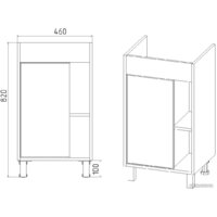 Viant Тумба под умывальник Бостон Como 50 VBOS50CO-T1ST Image #4