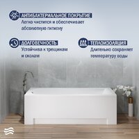 Ванна Lauter Amelia 150 21204050 (с ножками и сифоном 21Y31002 белый) - Превью изображения №6 — Интернет-Магазин TECNO.BY
