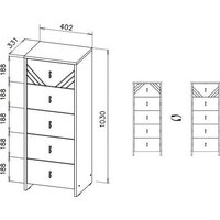 Mio Tesoro Байкал 5 ящиков (дуб золотистый/графит) Image #3