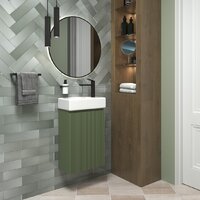 Wellsee Тумба под умывальник 2 в 1 WC Area 221805001 (тумба/матовый зеленый, раковина/глянцевый белый, без ножек) Image #7