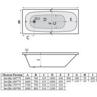 Alba Spa Sevilla 170x75 (с ножками и экраном) Image #3