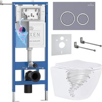 Roxen Antares Tornado Long в комплекте с инсталляцией StounFix Dual Fresh 6 в 1 868430 (кнопка: серый бетон матовая)