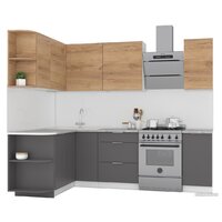 Интермебель Микс Топ-11 1.9x1.5м левая (дуб крафт золотой/графит серый/дуб вотан)