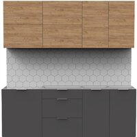 Интермебель Микс Топ-35 2.0м без столешницы (дуб крафт золотой/графит серый)