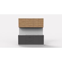 Интермебель Микс Топ-35 2.0м без столешницы (дуб крафт золотой/графит серый) Image #2