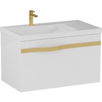 Lauter Тумба под умывальник Eva 69 (белый глянец, ручка золото матовая сталь) Image #7