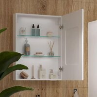  EQUIL Шкаф с зеркалом для ванной Corner LED 60 (с часами, правый) - Превью изображения №6 — Интернет-Магазин TECNO.BY