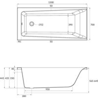 Cersanit Lorena 150x70 с ножками со смесителем Brasko (с сифоном Prime черным) Image #9