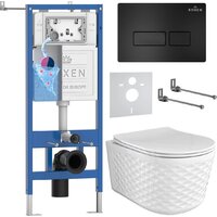 Roxen Vine Tornado в комплекте с инсталляцией StounFix Dual Fresh 6 в 1 979001 (кнопка: черный матовый)