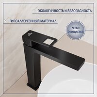 Умывальник Lauter 21502 + Cascade 21СК0655BS с сифоном 21635B (черный матовый) - Превью изображения №6 — Интернет-Магазин TECNO.BY