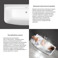 Wellsee Ground Breaking 170x80 28770102R (пристенная ванна белый глянец, экран, ножки, сифон-автомат глянцевый белый) Image #5