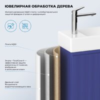 Wellsee Тумба под умывальник 2 в 1 WC Area 221804001 (тумба/матовый синий, раковина/глянцевый белый, без ножек) Image #5
