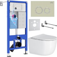 Roxen Vortex в комплекте с инсталляцией StounFix Dual Fresh 6 в 1 966303 (кнопка: бежевый)