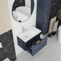 Lauter Тумба под умывальник Eva 69 (гранатовый полуматовый, ручка из матовой стали) Image #6