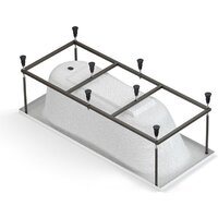 Cersanit Nike 170x70 с ножками со смесителем Brasko Black однорыч. (с сифоном Prime) Image #4