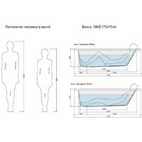 Cersanit Nike 170x70 с ножками со смесителем Brasko Black однорыч. (с сифоном Prime) Image #6